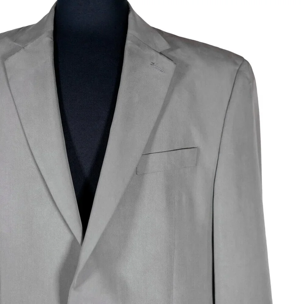 Chaps Ralph Lauren Mens Blazer Gray 2 Button Lined Suit Jacket Sport Coat 42L